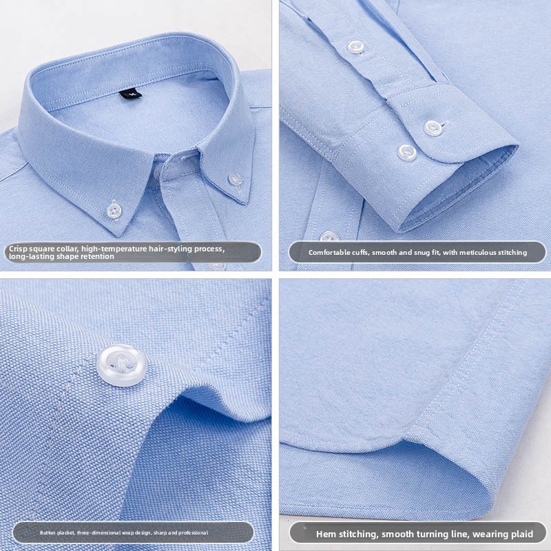 QICHE Men 100% Cotton Oxford W - Oxford Cotton Casual Shirt Business ulasan dan harga